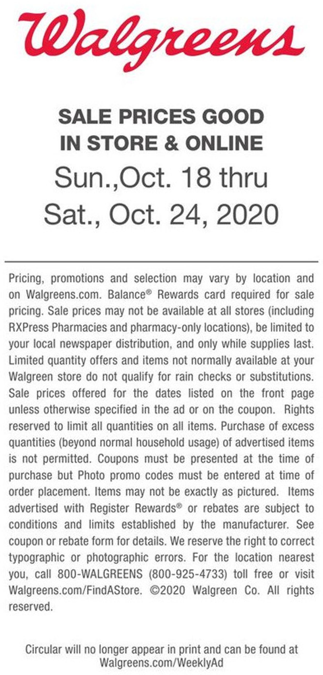 Walgreens Weekly Ad Circular - valid 10/18-10/24/2020 (Page 25)