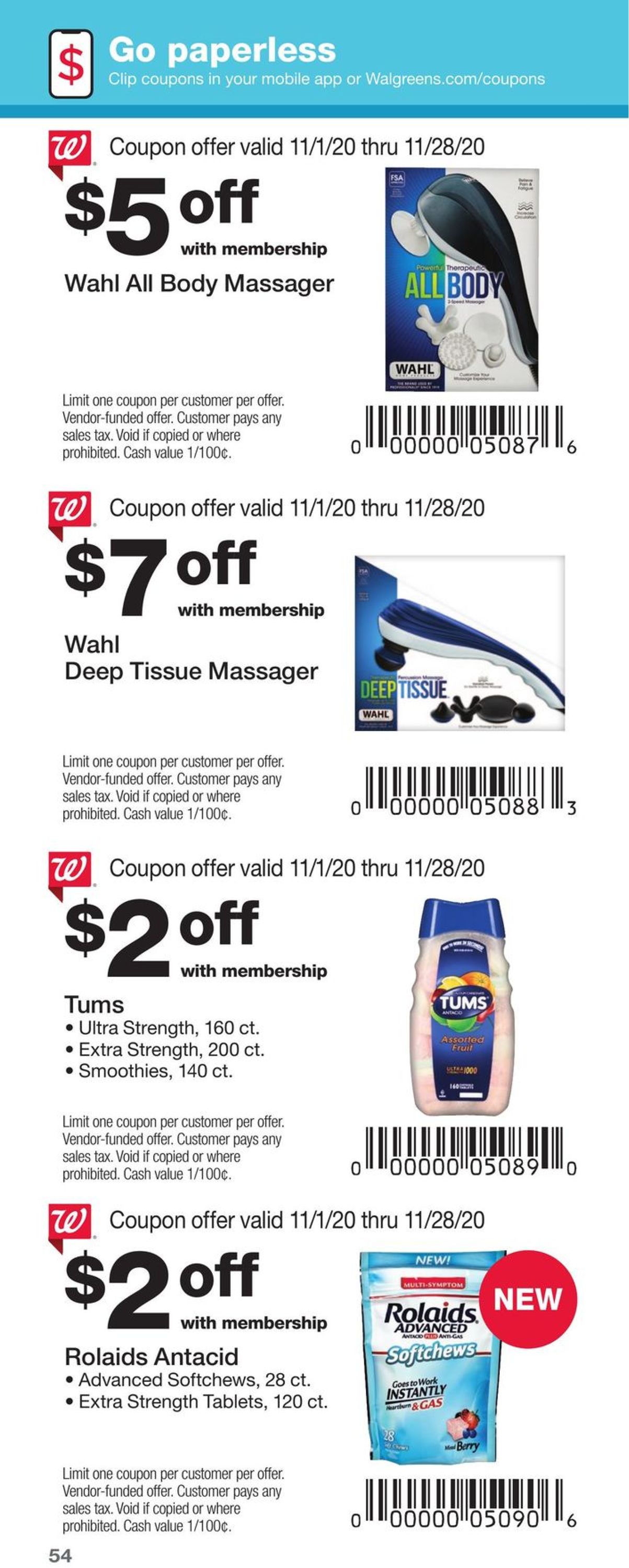Walgreens Weekly Ad Circular - valid 11/01-11/28/2020 (Page 54)