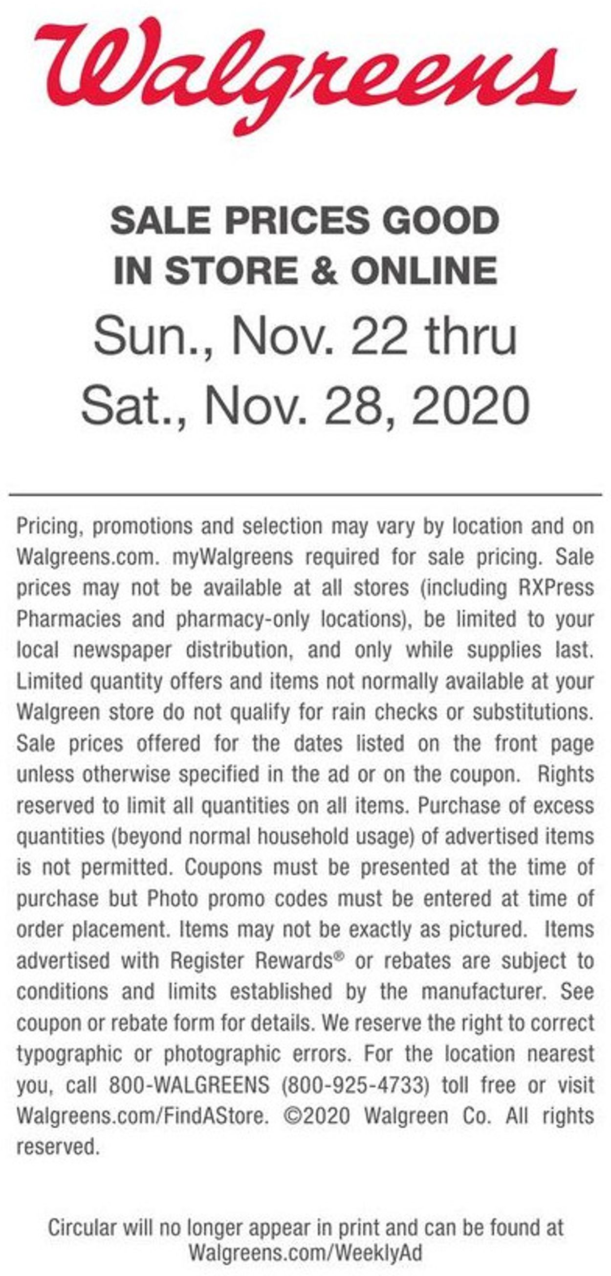 Walgreens Holiday 2020 Weekly Ad Circular - valid 11/22-11/28/2020 (Page 30)