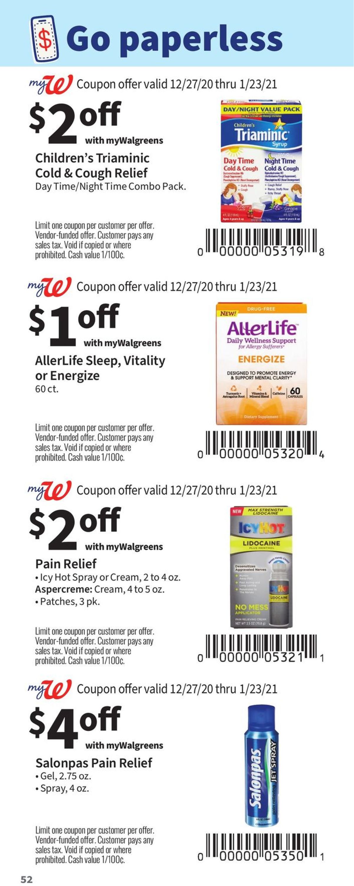 Walgreens Weekly Ad Circular - valid 12/27-01/23/2021 (Page 52)