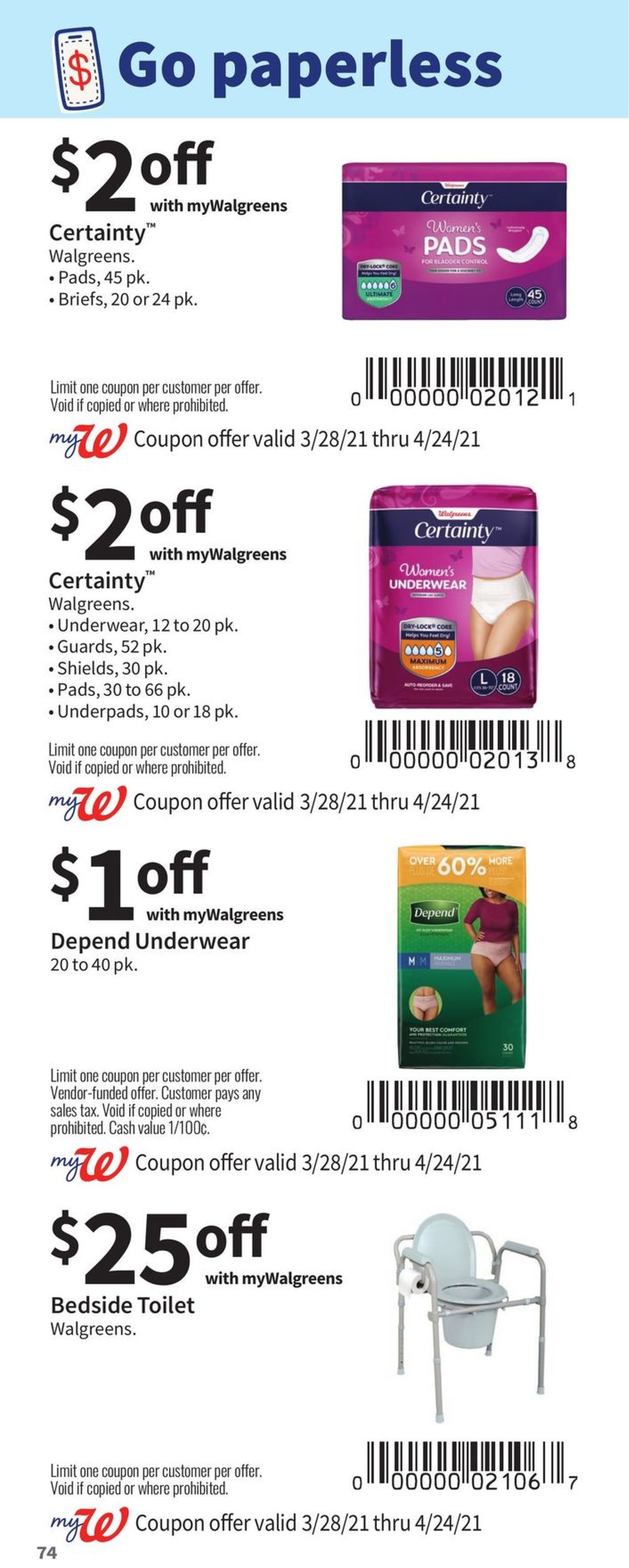 Walgreens Weekly Ad Circular - valid 03/28-04/24/2021 (Page 74)