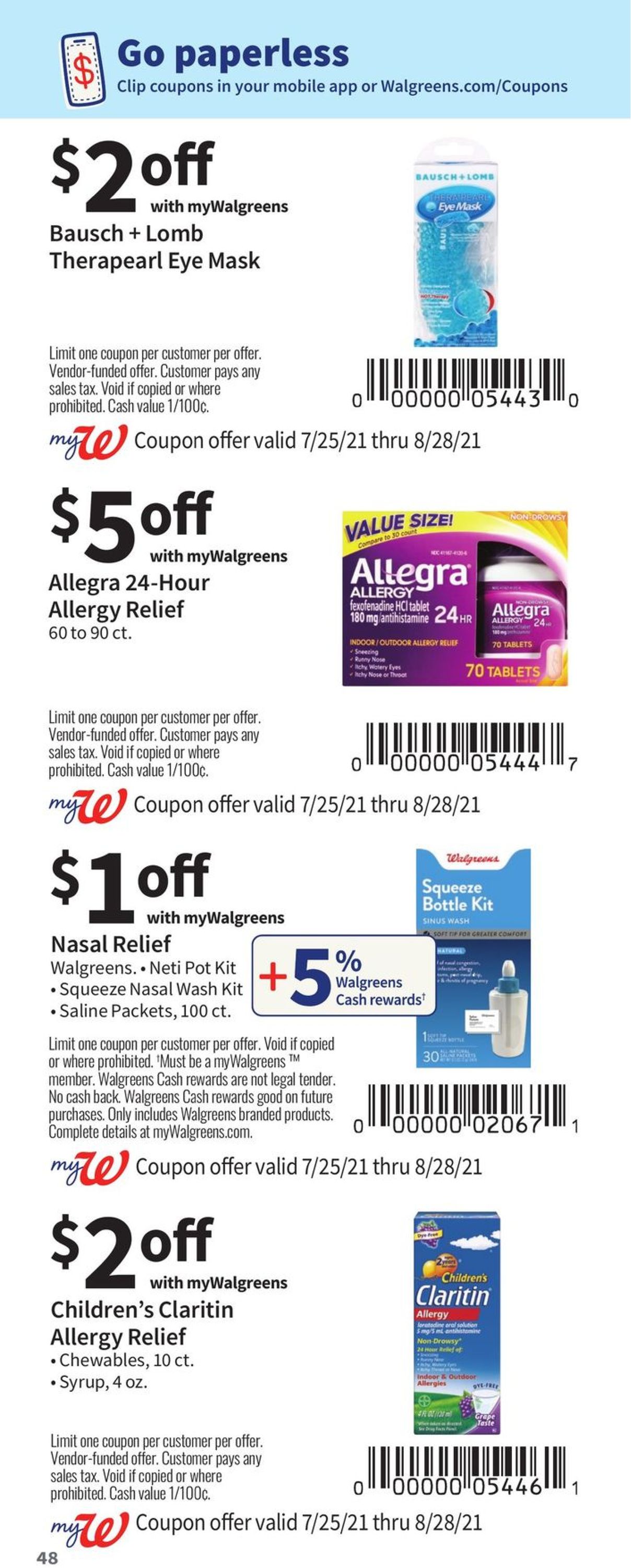 Walgreens Weekly Ad Circular - valid 07/25-08/28/2021 (Page 48)