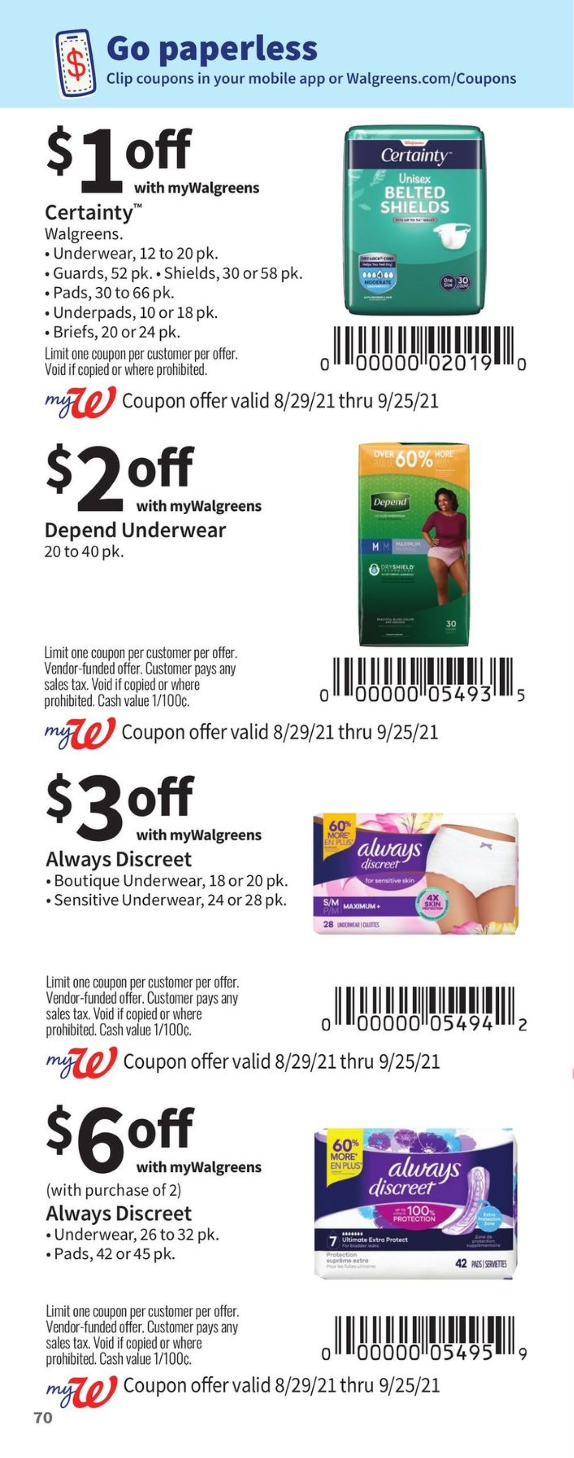 Walgreens Weekly Ad Circular - valid 08/29-09/25/2021 (Page 70)