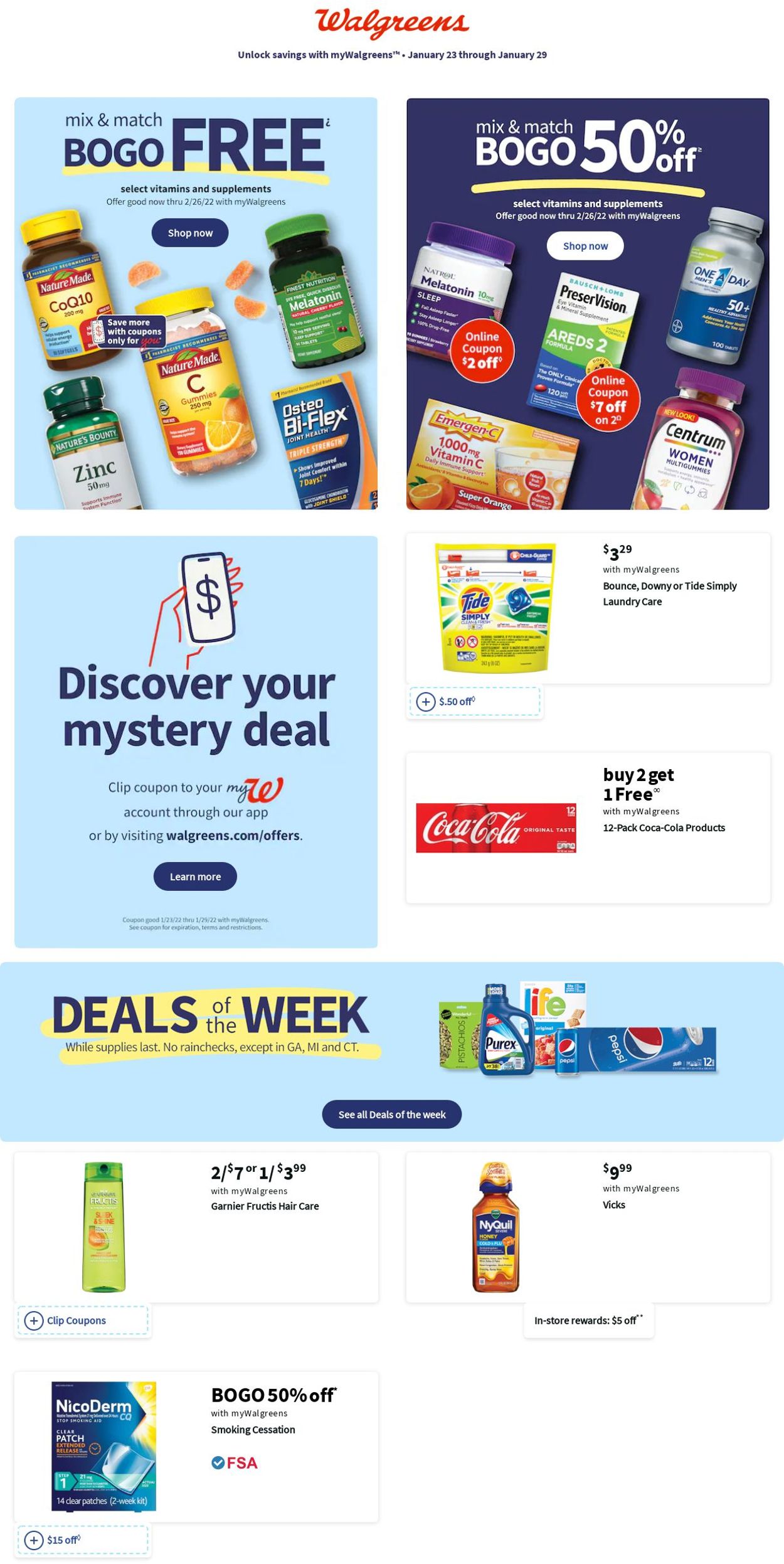 Walgreens Weekly Ad Circular - valid 01/23-01/29/2022