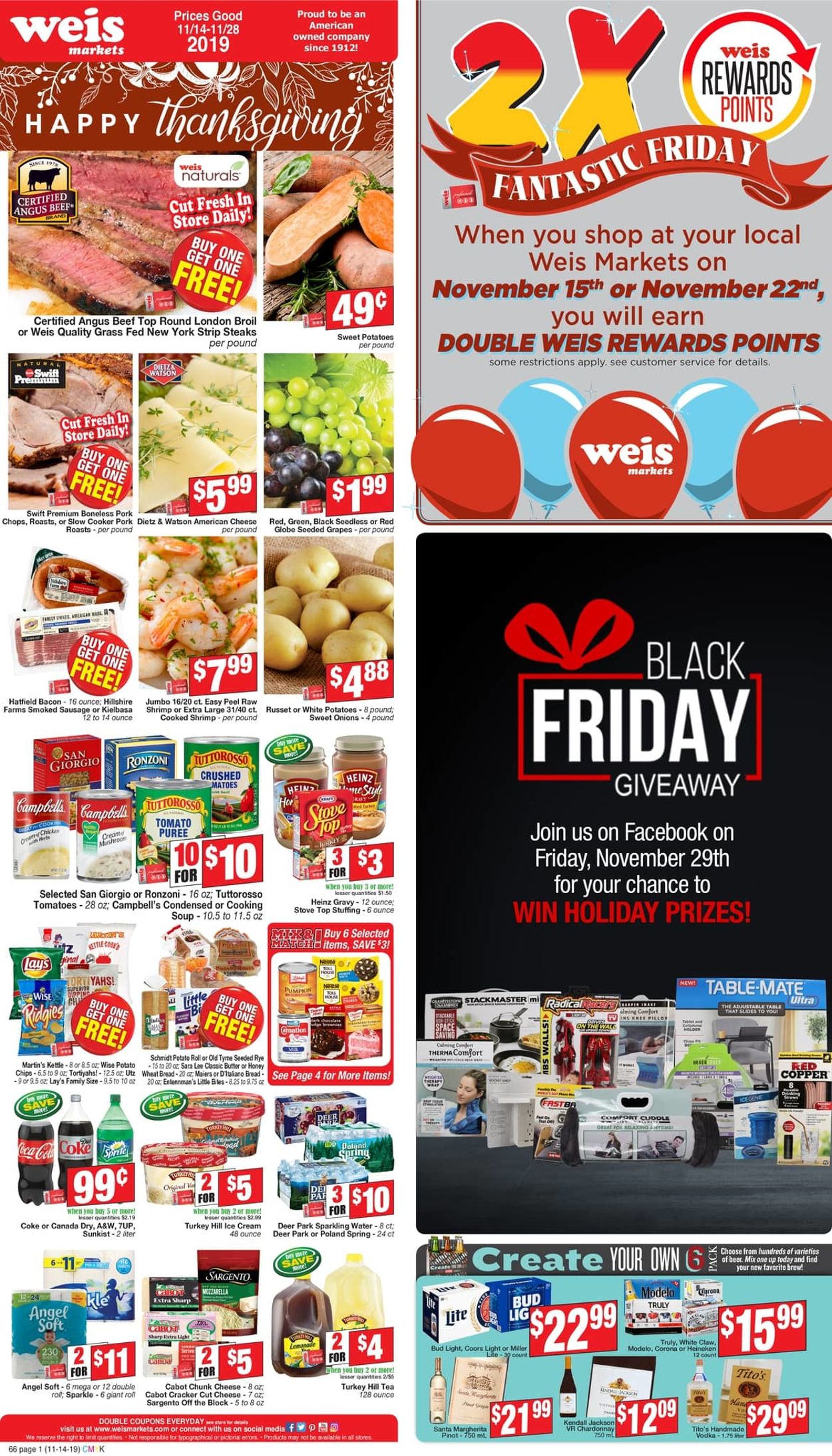Weis - Black Friday Ad 2019 Weekly Ad Circular - valid 11/14-11/28/2019