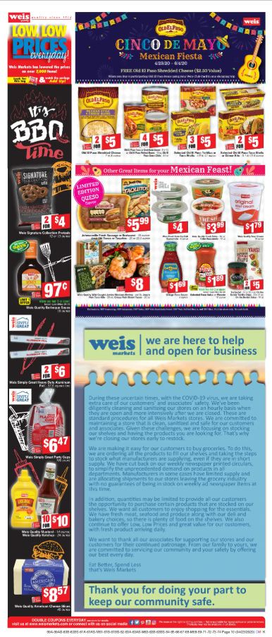 Weis Weekly Ad Circular - valid 04/23-06/04/2020 (Page 10)