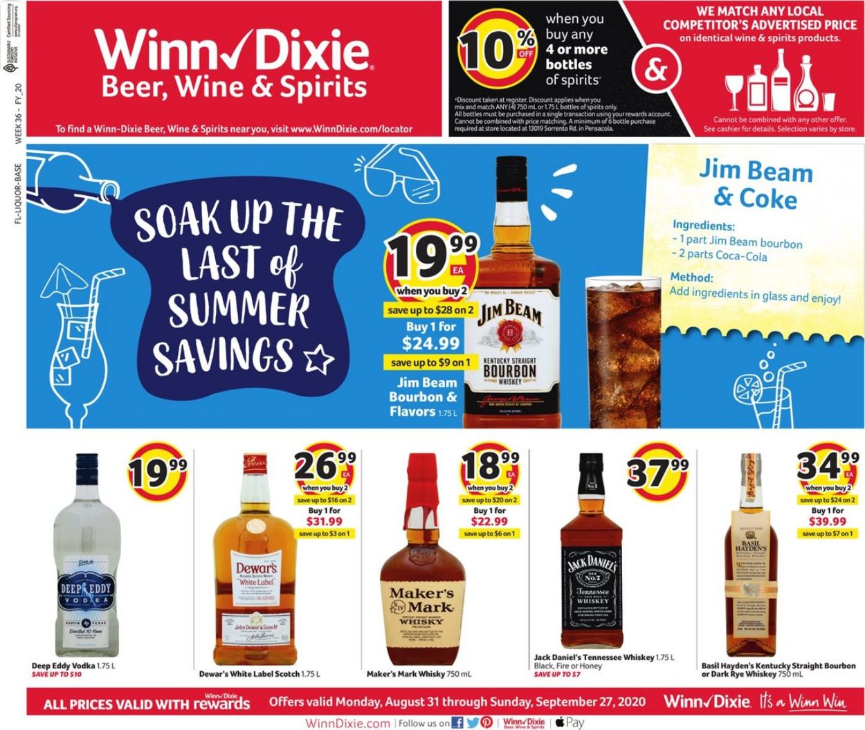 Winn Dixie Ad Circular 08/31 09/27/2020 Rabato