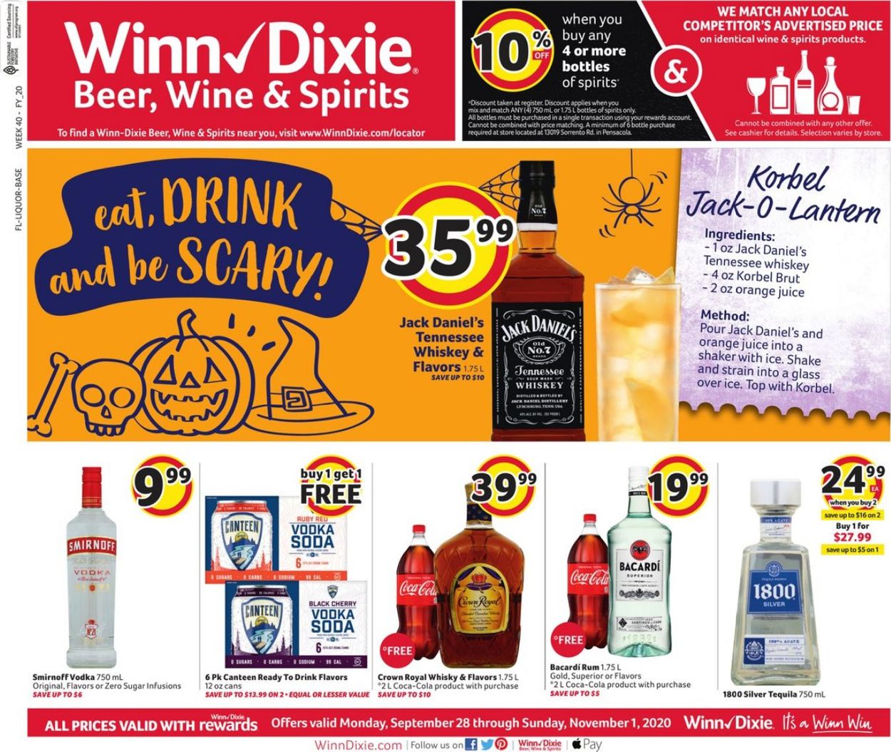 Winn Dixie Ad Circular 09/28 11/01/2020 Rabato