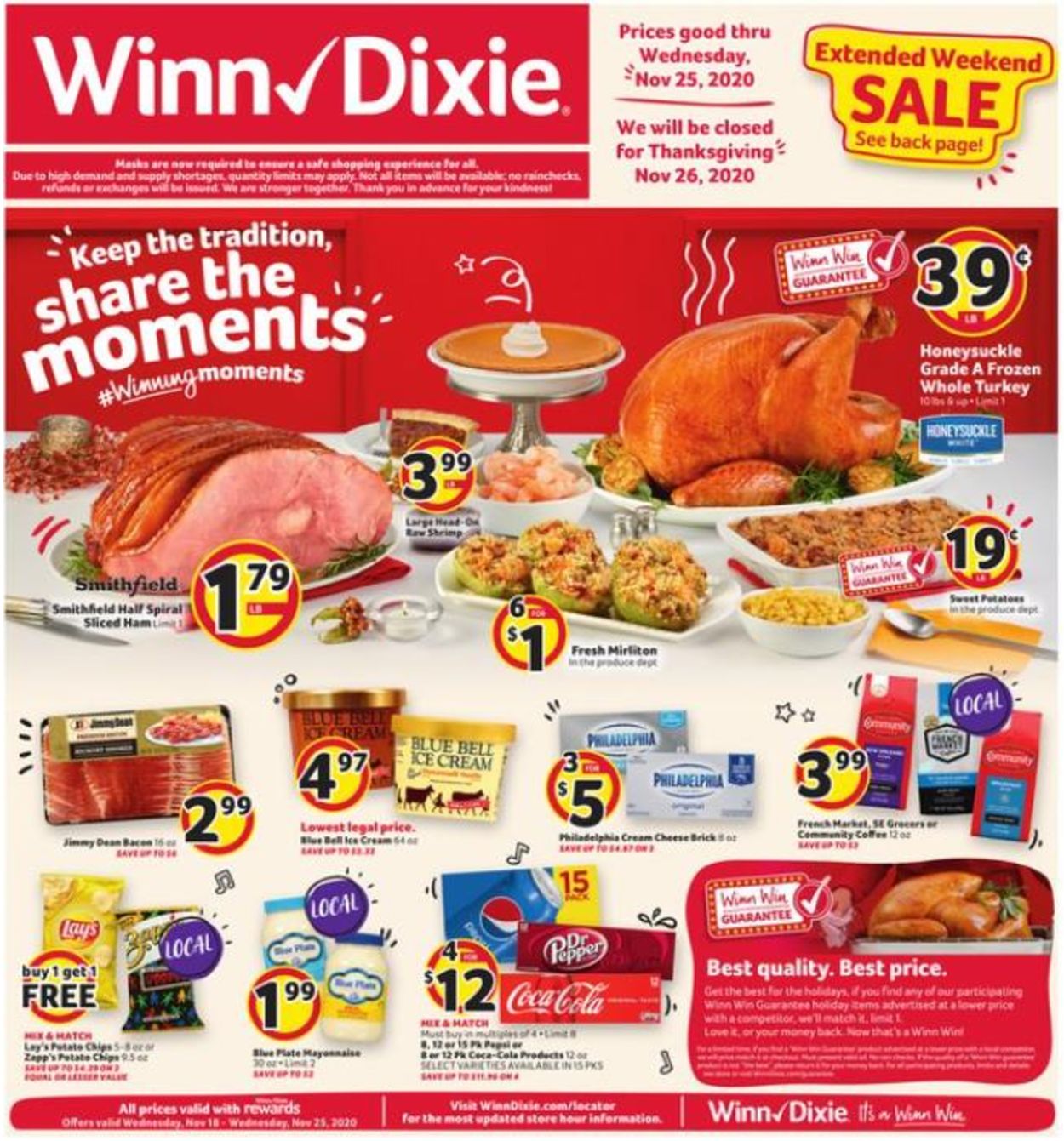 Winn Dixie Thanksgiving 2020 Ad Circular 11/18 11/26/2020 Rabato