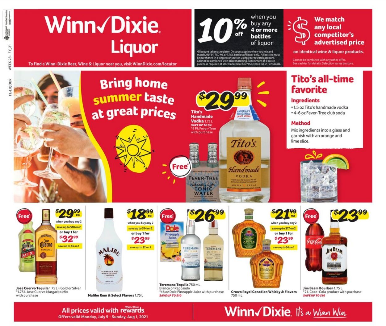Winn Dixie Weekly Ad Circular - valid 07/05-08/01/2021