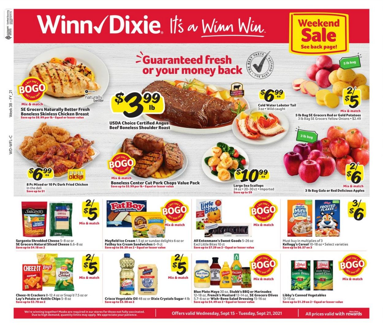Winn Dixie Weekly Ad Circular - valid 09/15-09/21/2021