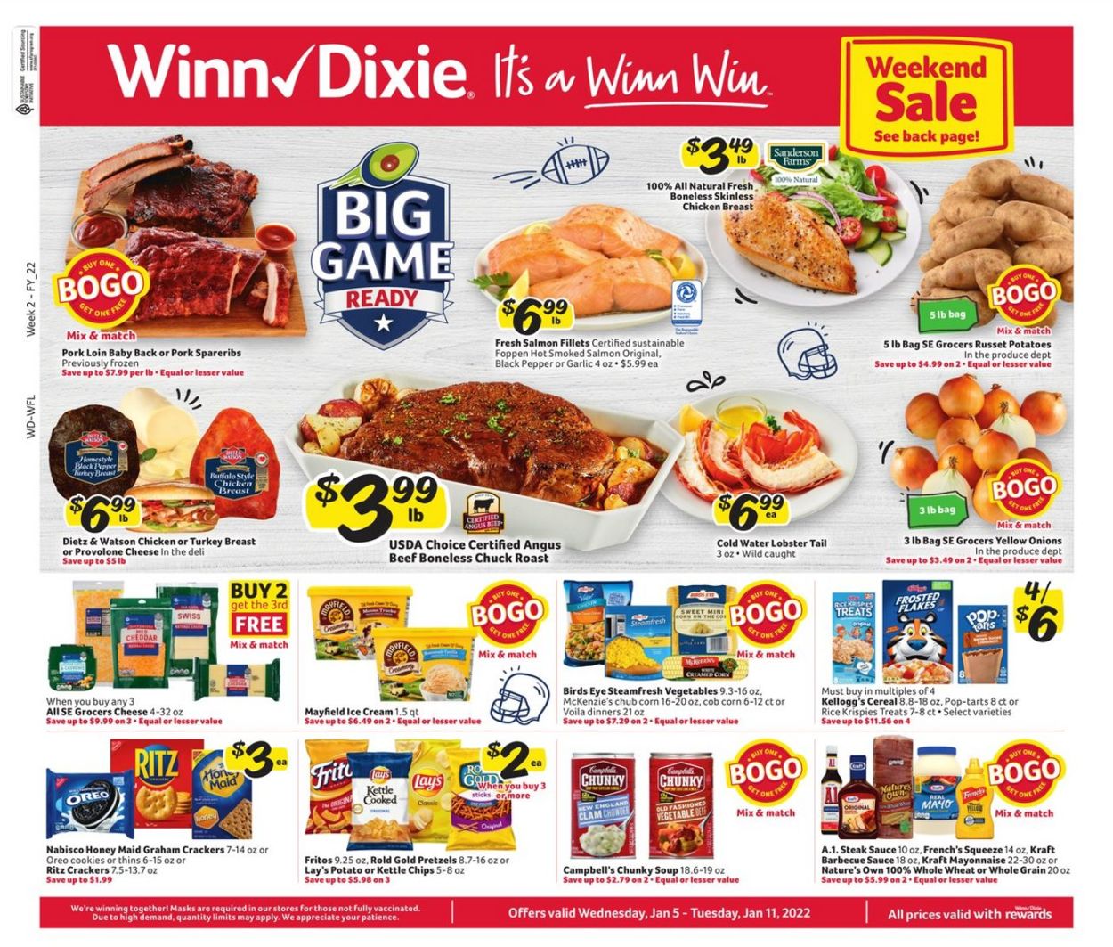 Winn Dixie Weekly Ad Circular - valid 01/05-01/11/2022