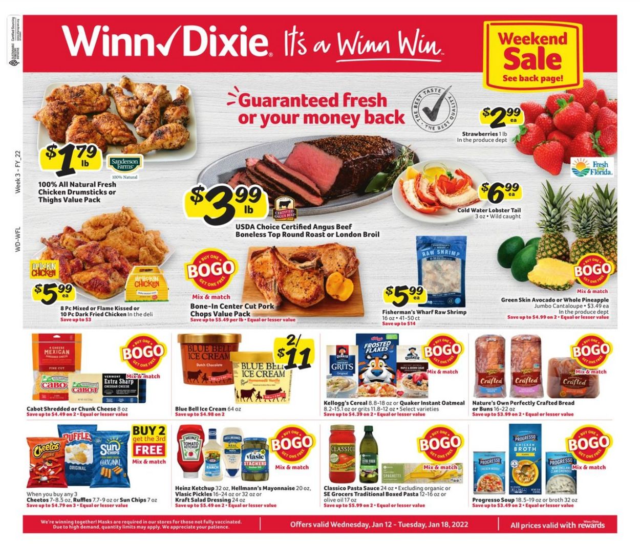 Winn Dixie Weekly Ad Circular - valid 01/12-01/18/2022
