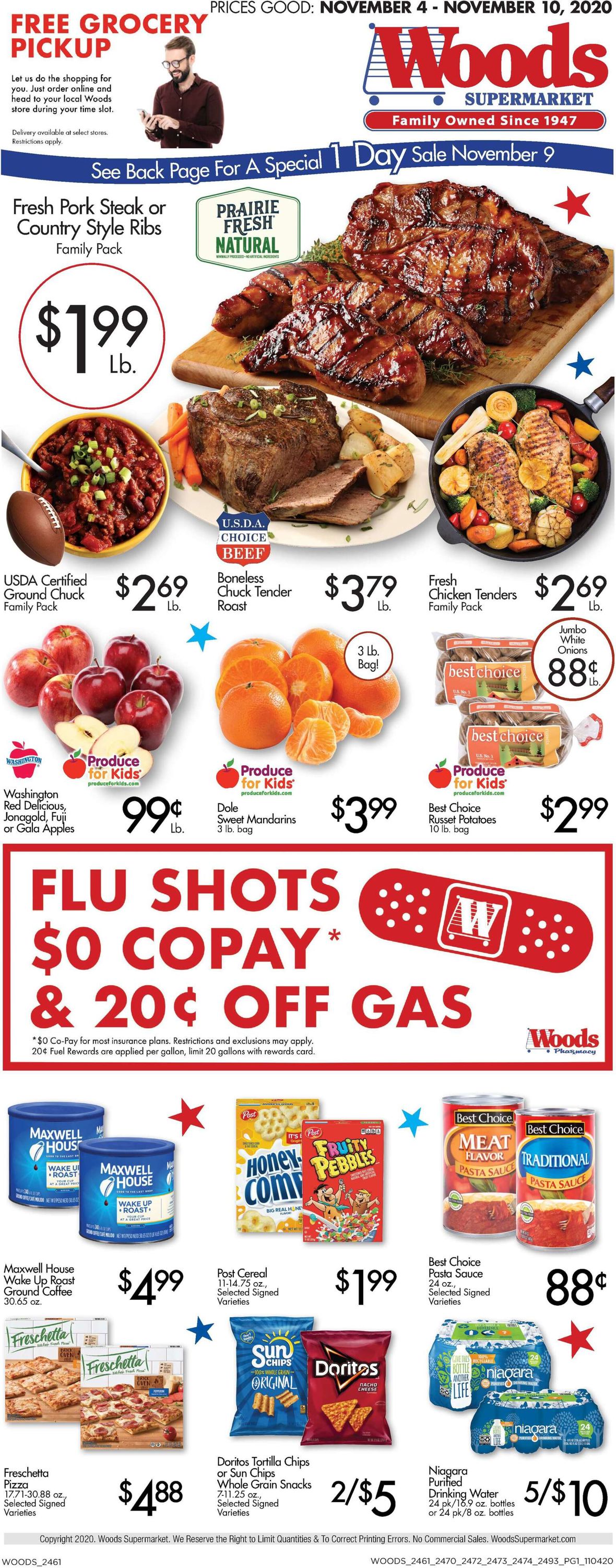 Woods Supermarket Weekly Ad Circular - valid 11/04-11/10/2020