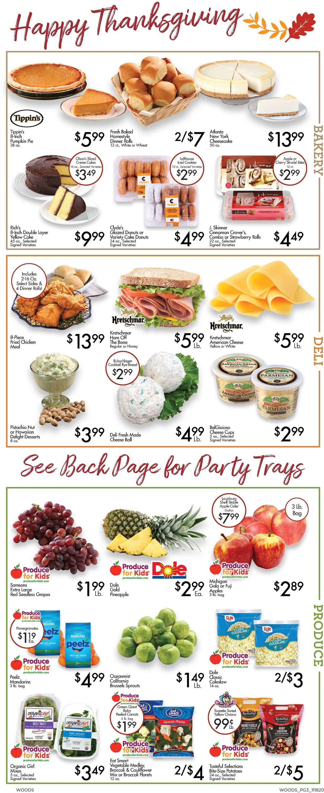 Woods Supermarket Thanksgiving ad 2020 Weekly Ad Circular - valid 11/18-11/25/2020 (Page 3)
