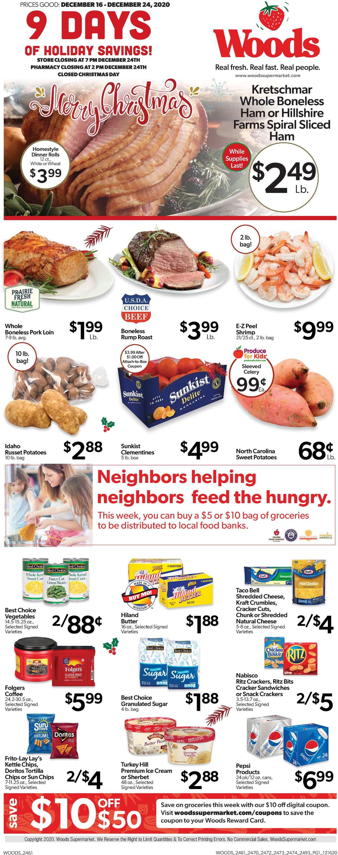 Woods Supermarket Weekly Ad Circular - valid 12/16-12/24/2020