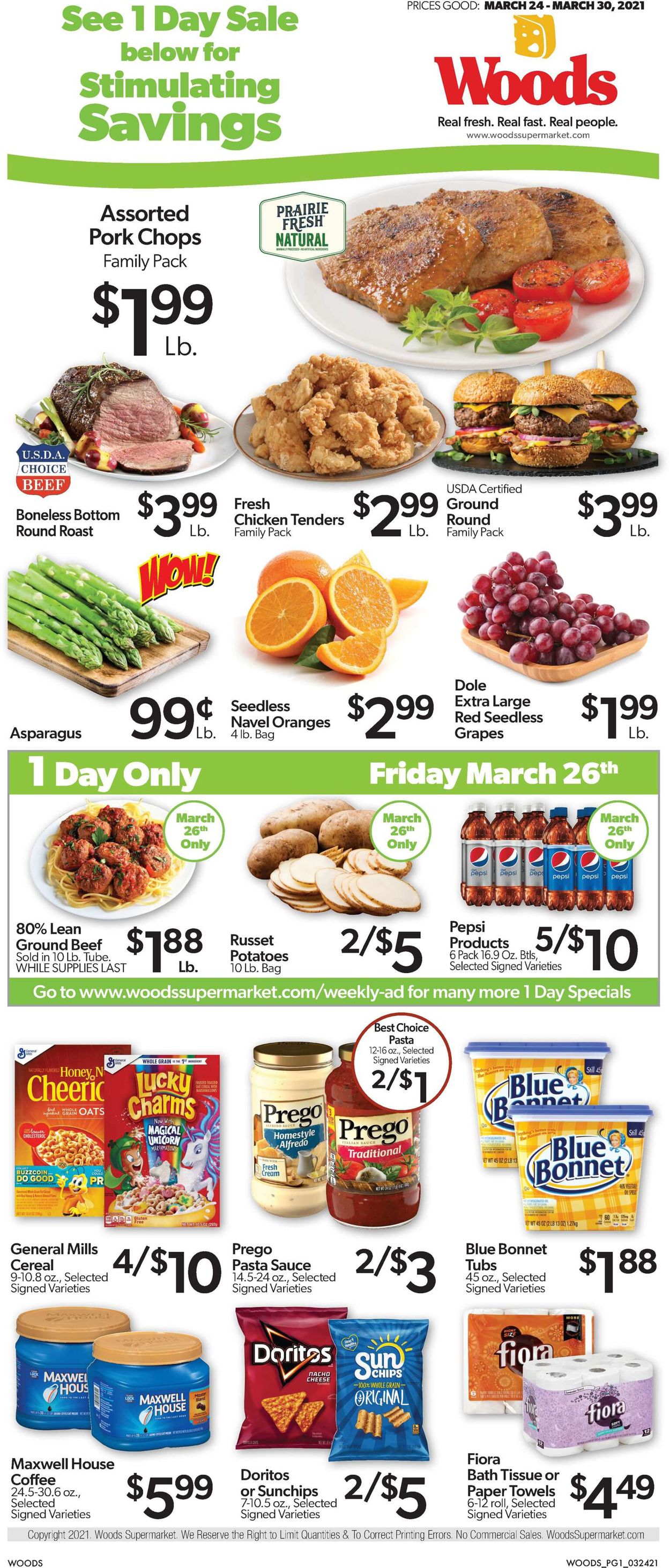 Woods Supermarket Weekly Ad Circular - valid 03/24-03/30/2021