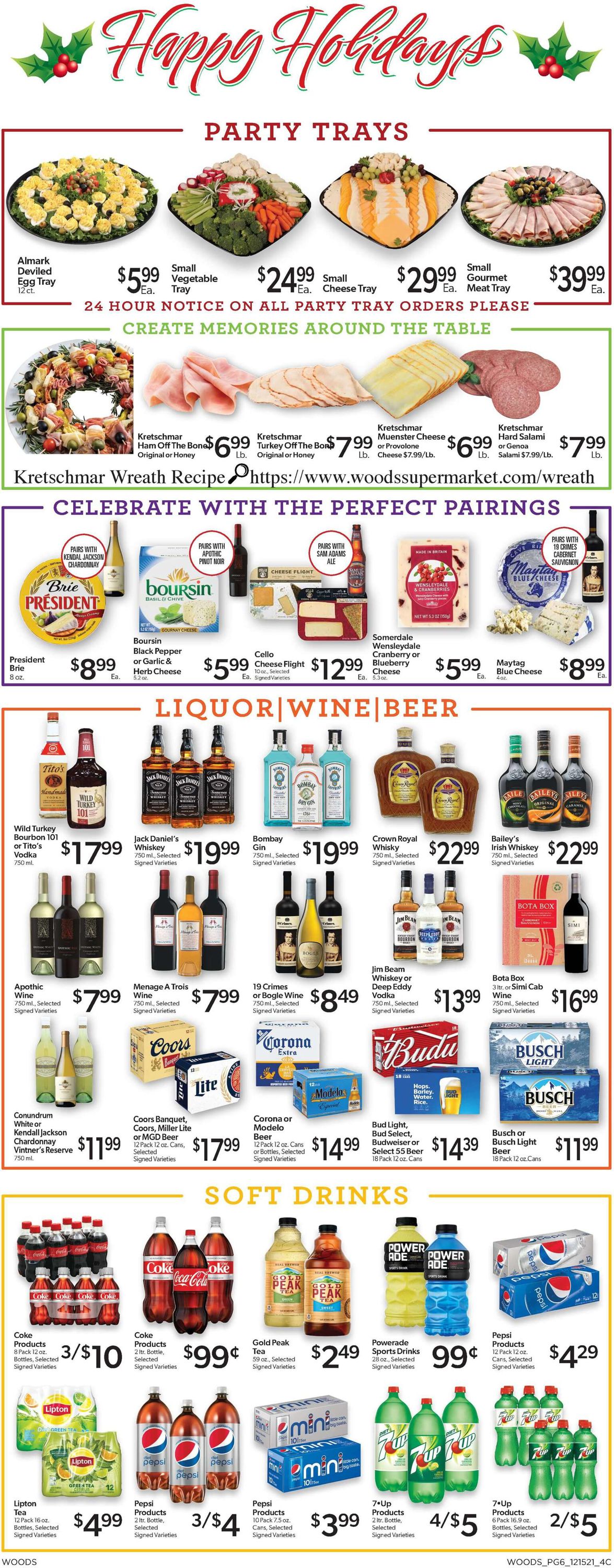 Woods Supermarket HOLIDAYS 2021 Weekly Ad Circular - valid 12/15-12/28/2021 (Page 6)