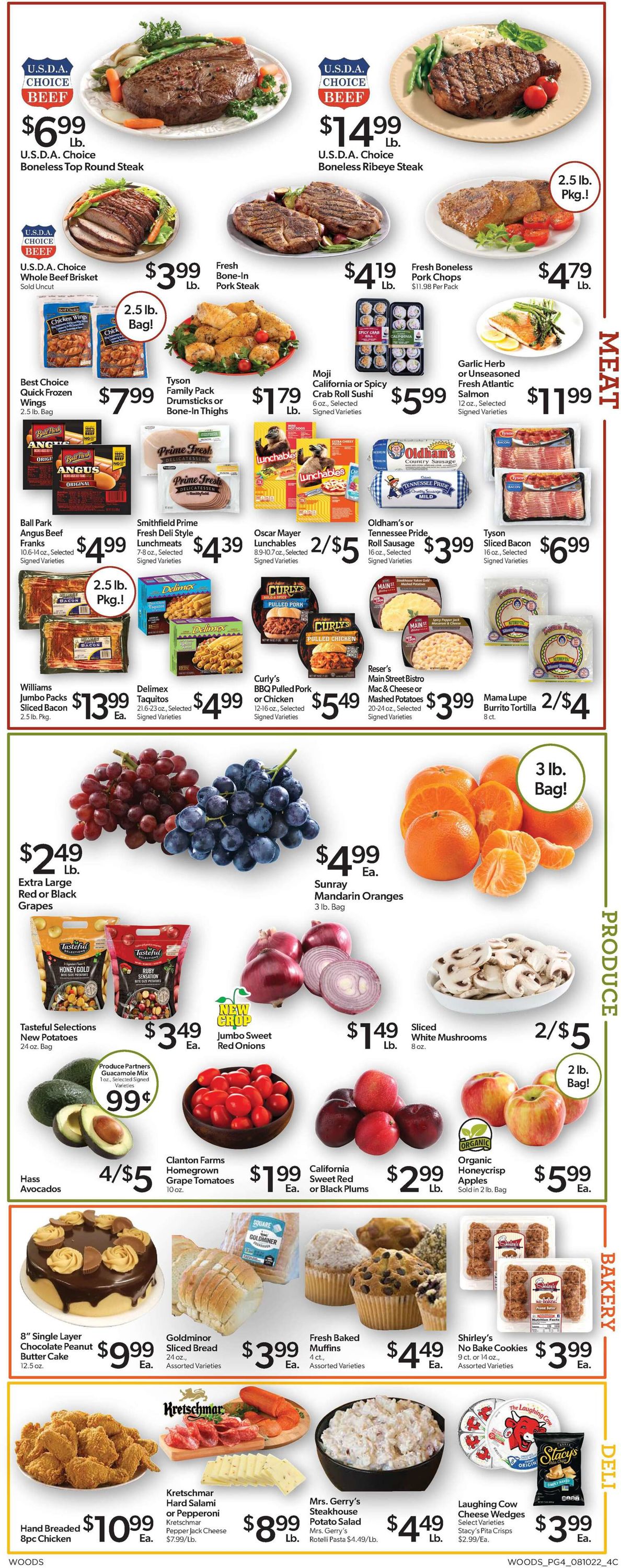 Woods Supermarket Weekly Ad Circular - valid 08/10-08/16/2022 (Page 4)