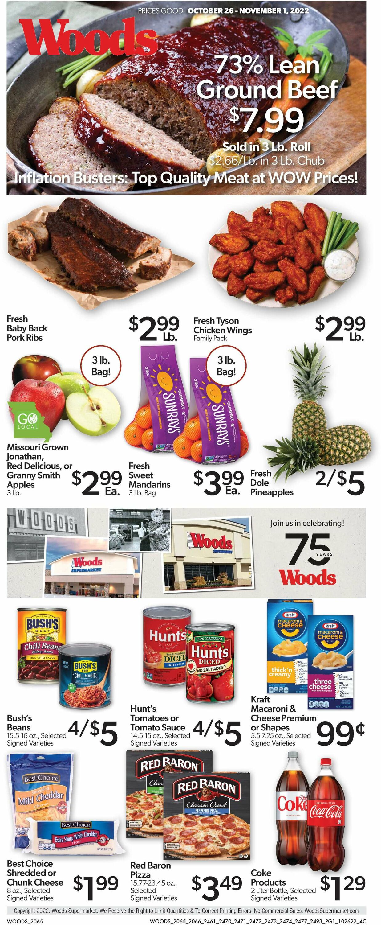 Woods Supermarket Weekly Ad Circular - valid 10/26-11/01/2022