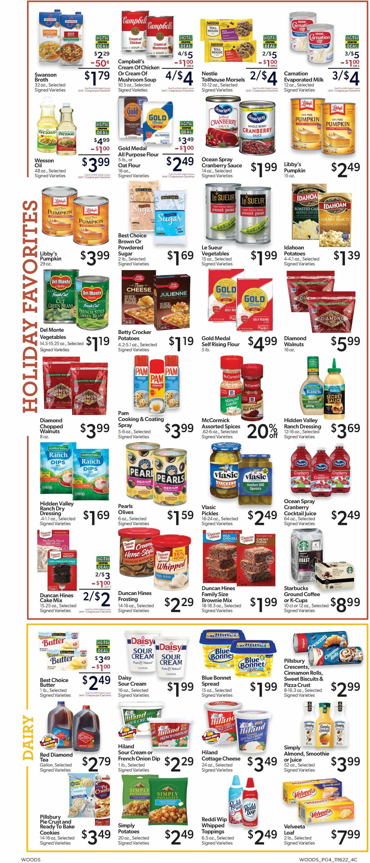 Woods Supermarket Weekly Ad Circular - valid 11/16-11/29/2022 (Page 4)