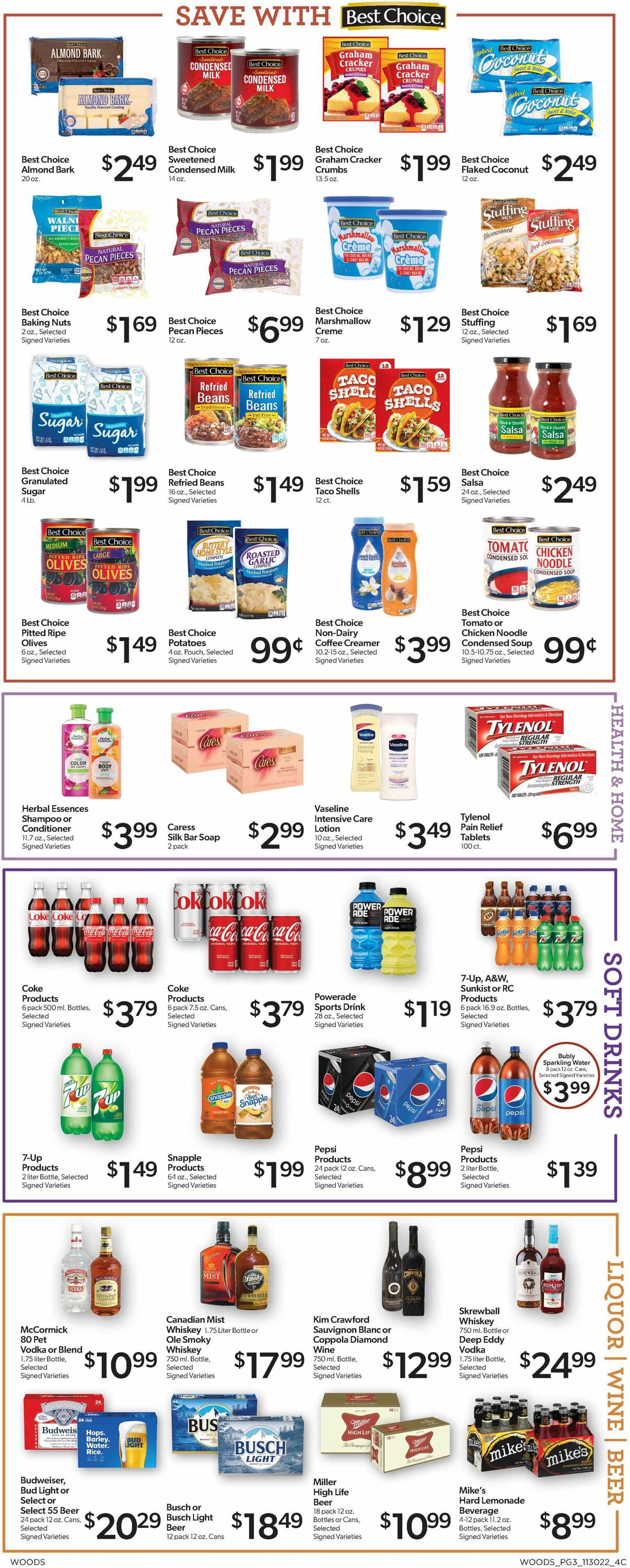 Woods Supermarket Weekly Ad Circular - valid 11/30-12/06/2022 (Page 3)
