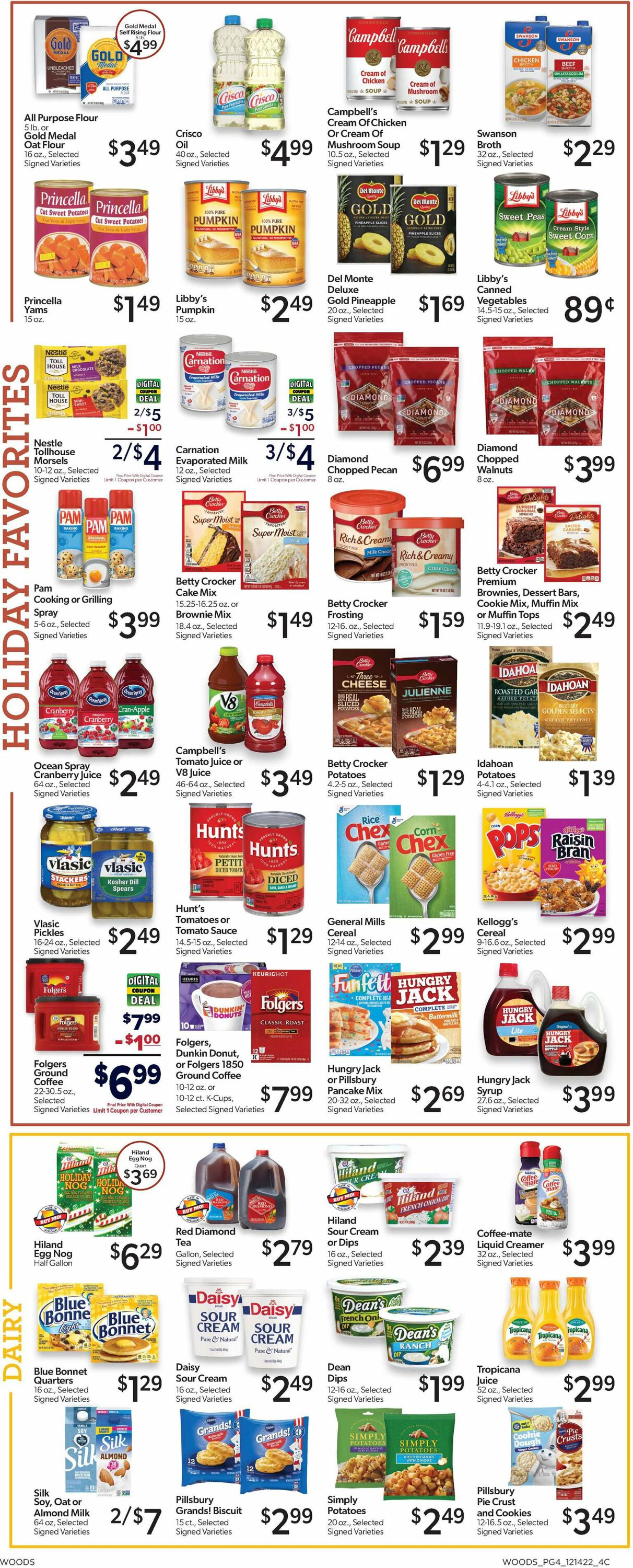 Woods Supermarket Weekly Ad Circular - valid 12/14-12/27/2022 (Page 4)