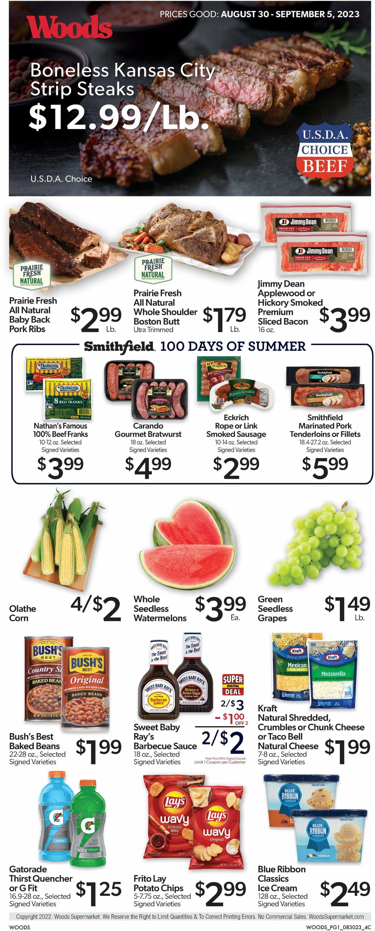 Woods Supermarket Weekly Ad Circular - valid 08/30-09/05/2023