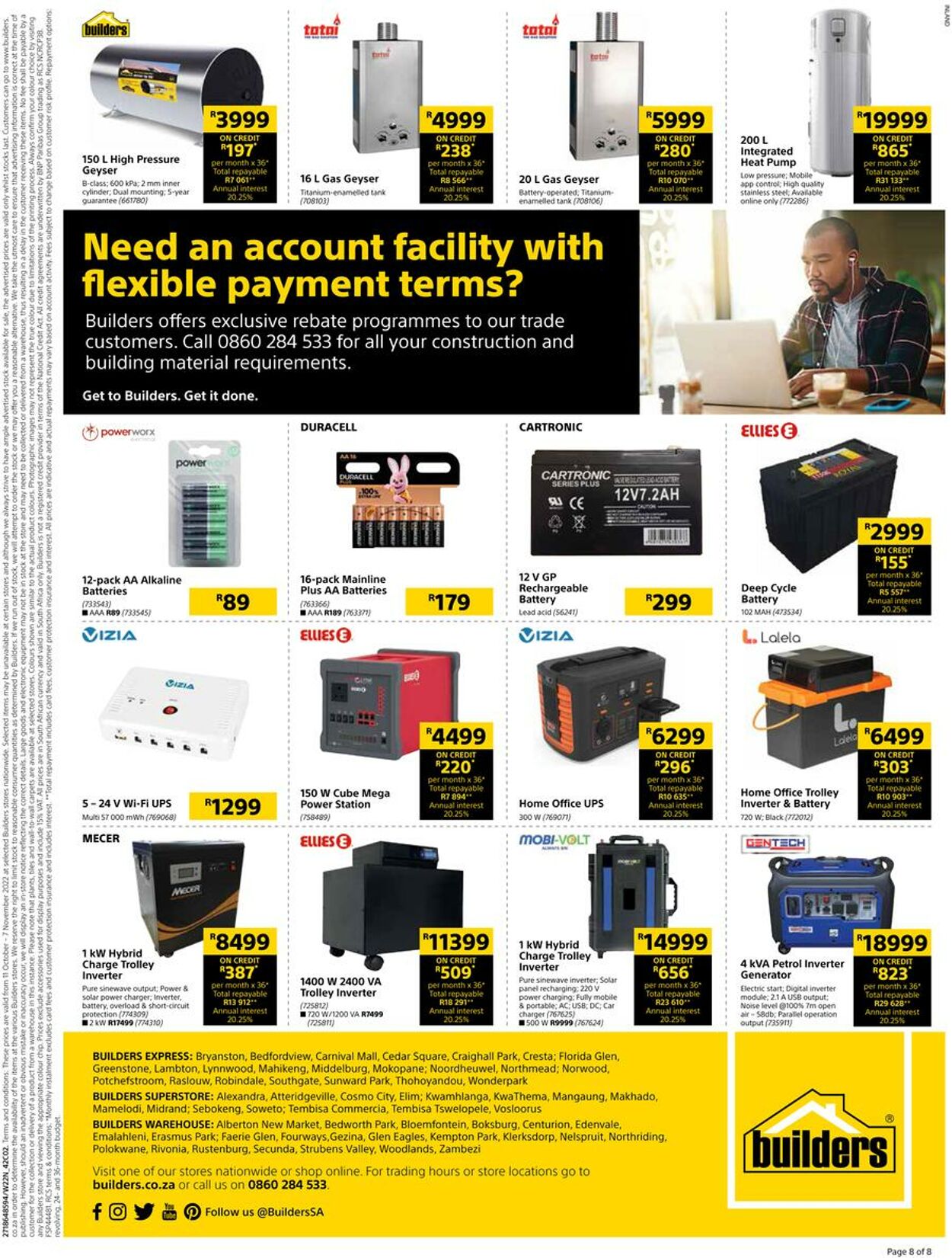 Builders Warehouse Catalogue - 2022/10/11-2022/11/07 (Page 8)