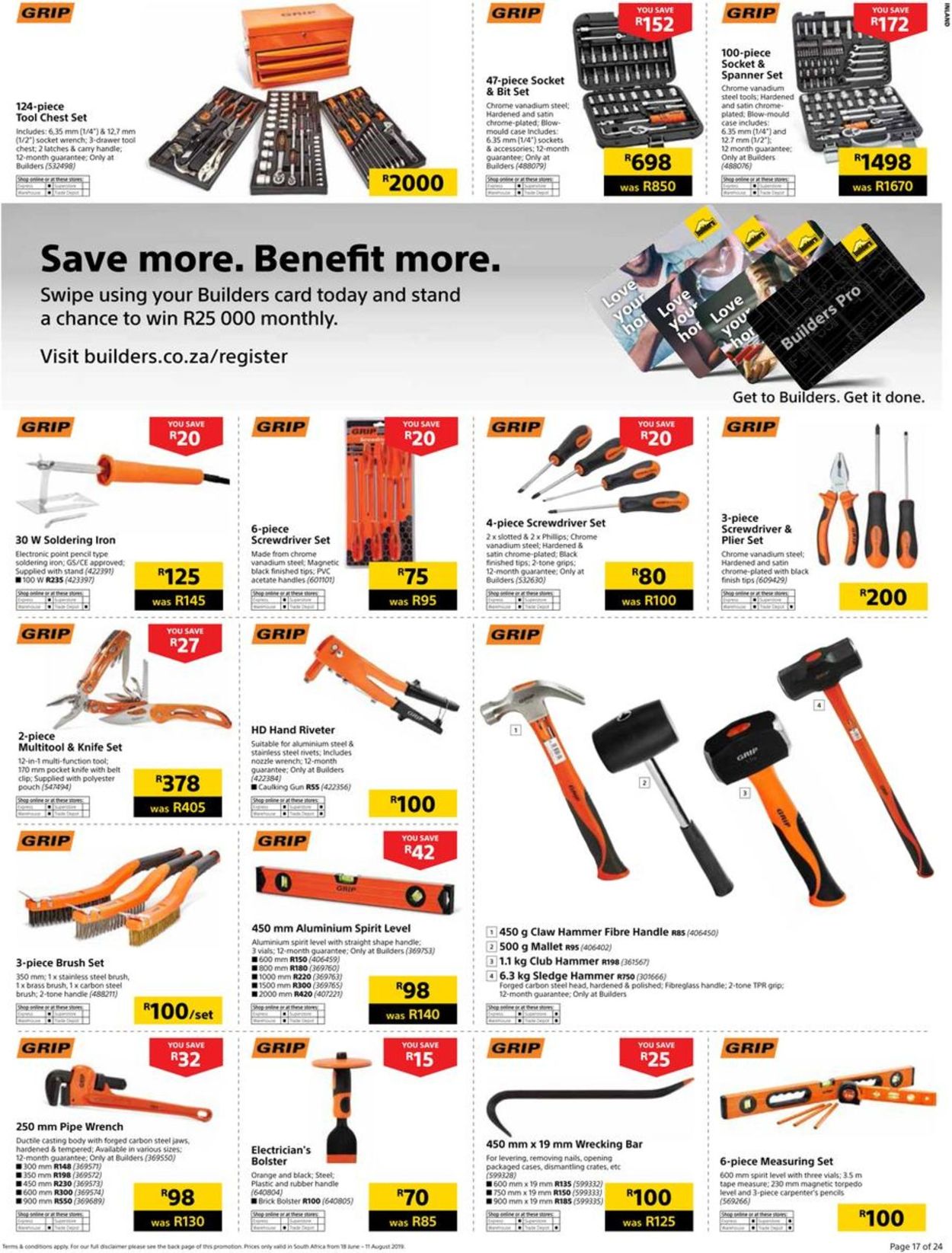 Builders Warehouse Catalogue - 2019/06/18-2019/08/11 (Page 17)