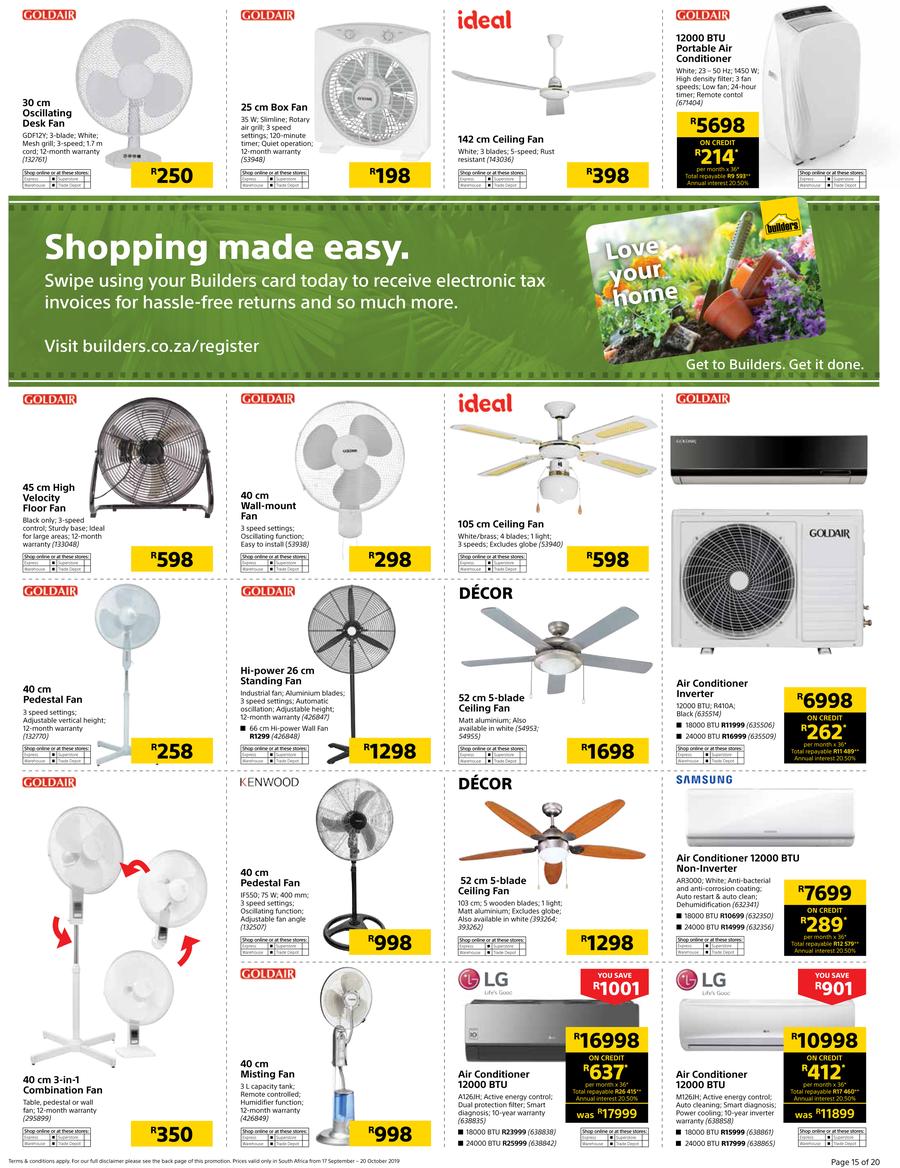 Builders Warehouse Catalogue - 2019/09/17-2019/10/20 (Page 15)