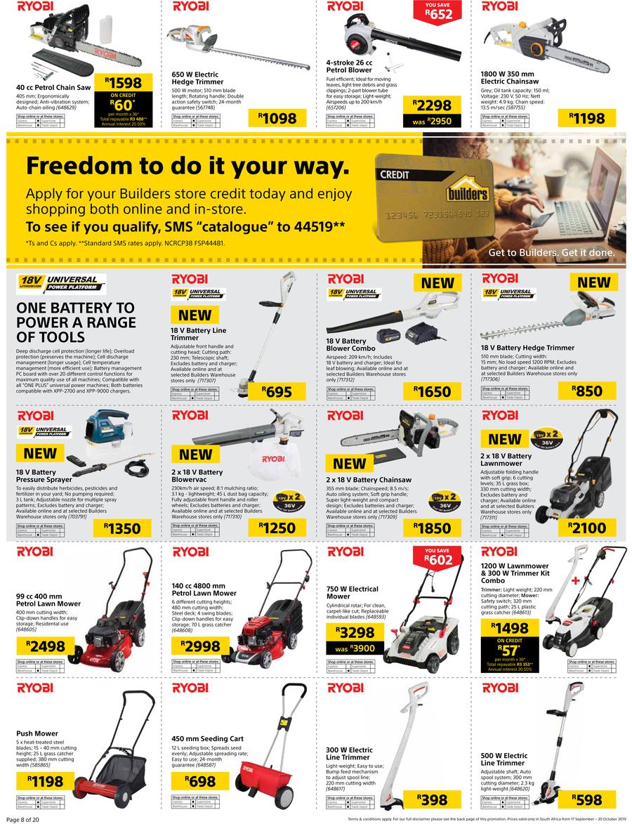 Builders Warehouse Catalogue - 2019/09/17-2019/10/20 (Page 8)