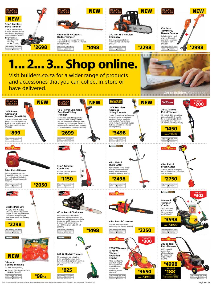 Builders Warehouse Catalogue - 2019/09/17-2019/10/20 (Page 9)