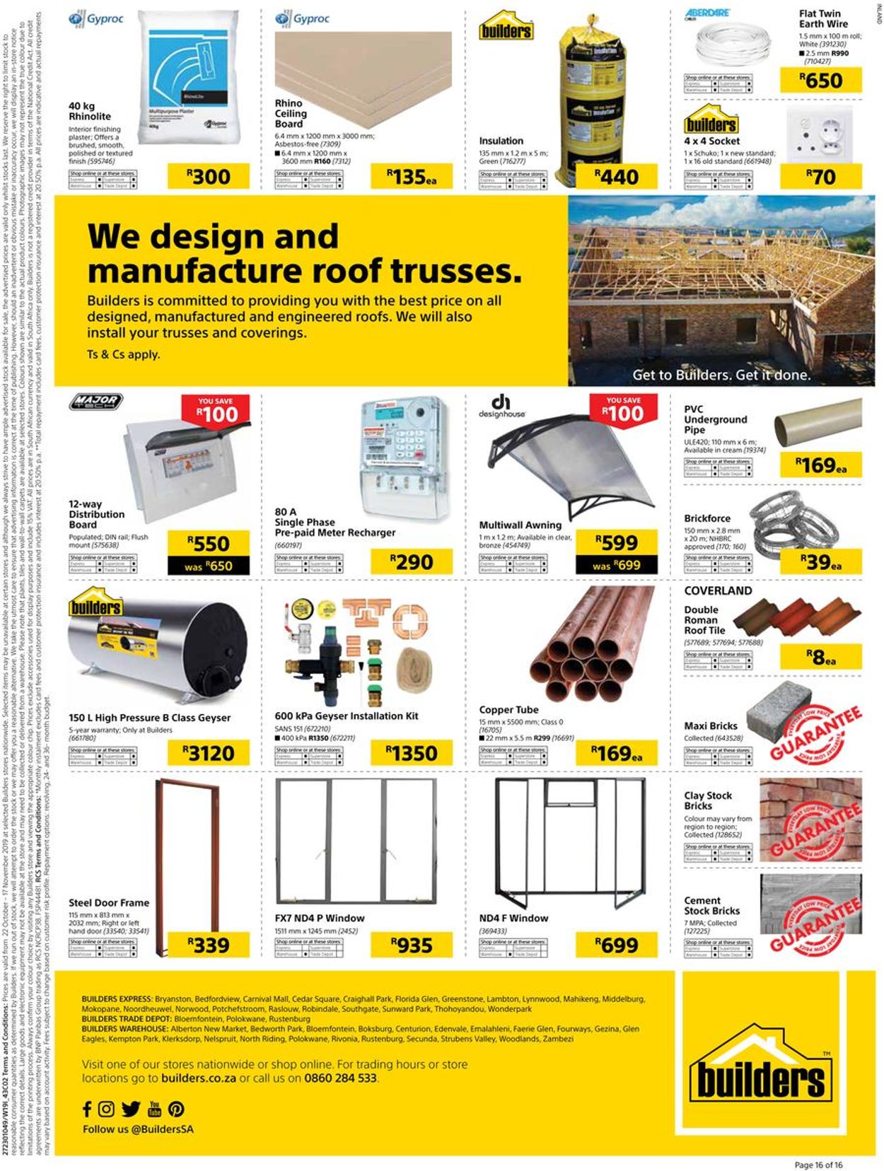 Builders Warehouse Catalogue - 2019/10/22-2019/11/17 (Page 17)