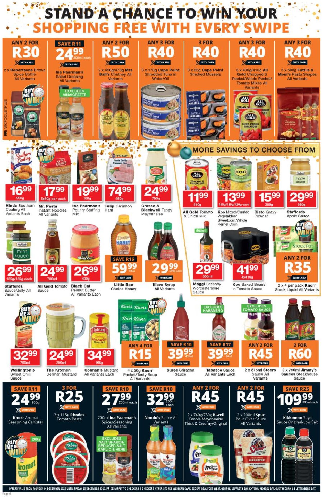 Checkers Extra Merry Christmas 2020 Catalogue - 2020/12/14-2020/12/25 (Page 6)