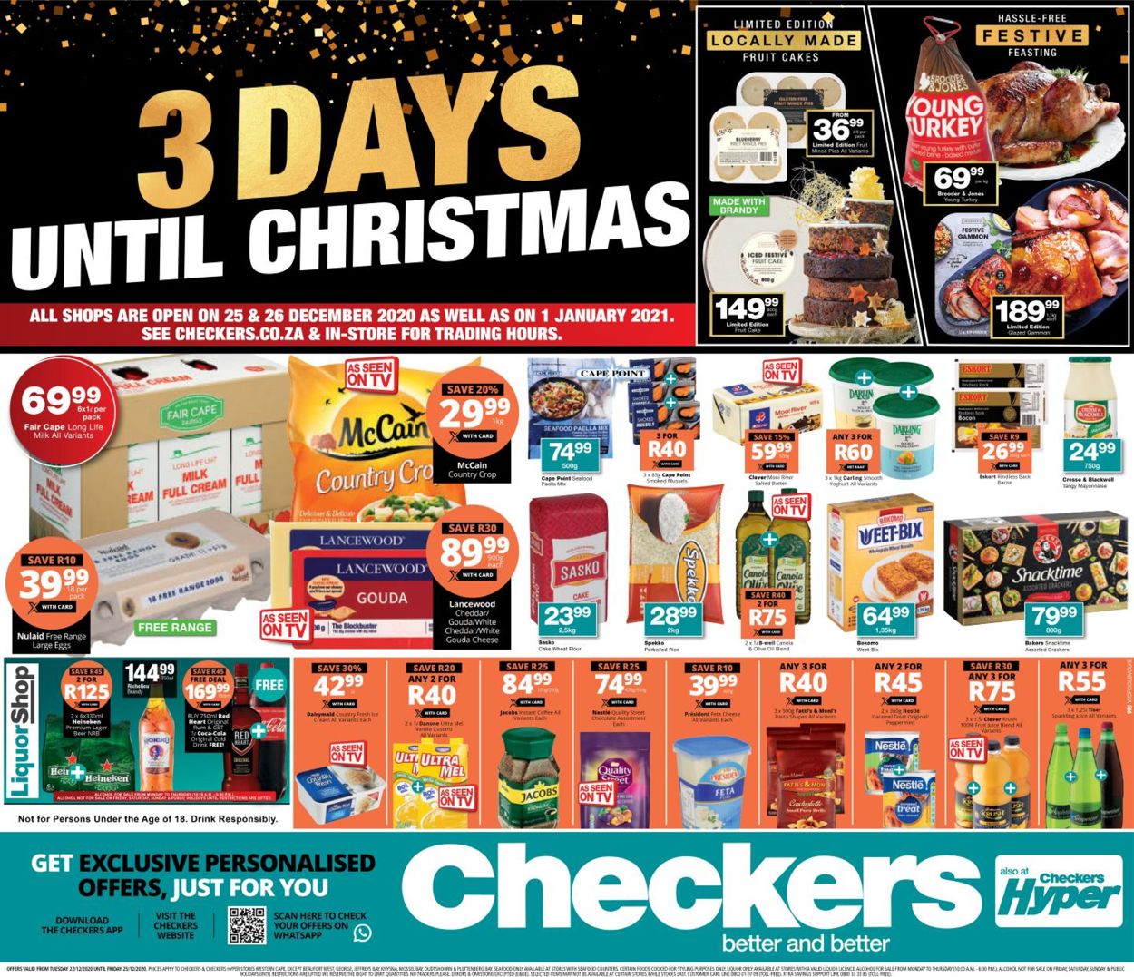 Checkers 3 Days Until Christmas 2020 Catalogue - 2020/12/22-2020/12/25